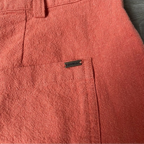 New O'Neill Morrison Rust Orange Beachy Linen Blend Shorts 28 - Picture 9 of 10